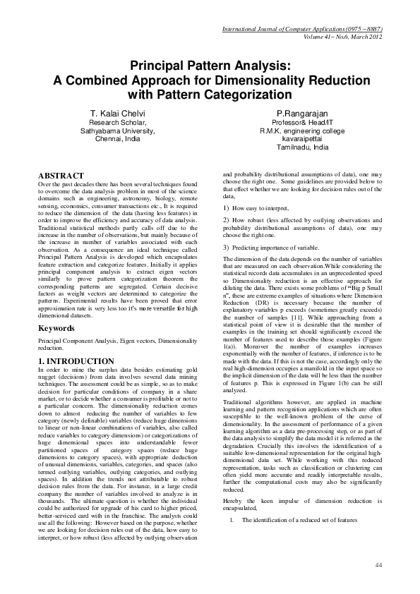 (PDF) Principal Pattern Analysis: A Combined Approach for ...