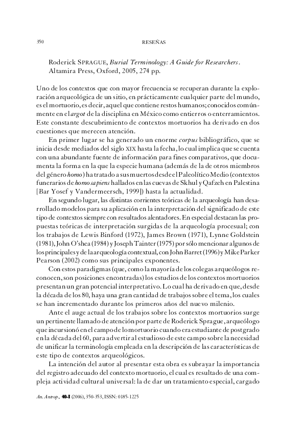 (PDF) Resena: Roderick SPRAGUE, Burial Terminology: A Guide for ...