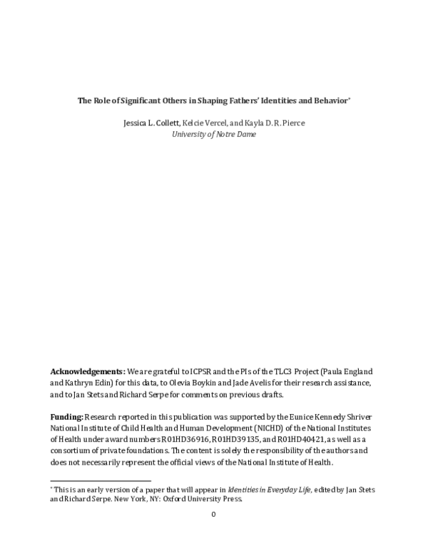  PDF The Role Of Significant Others In Shaping Fathers Identities And 