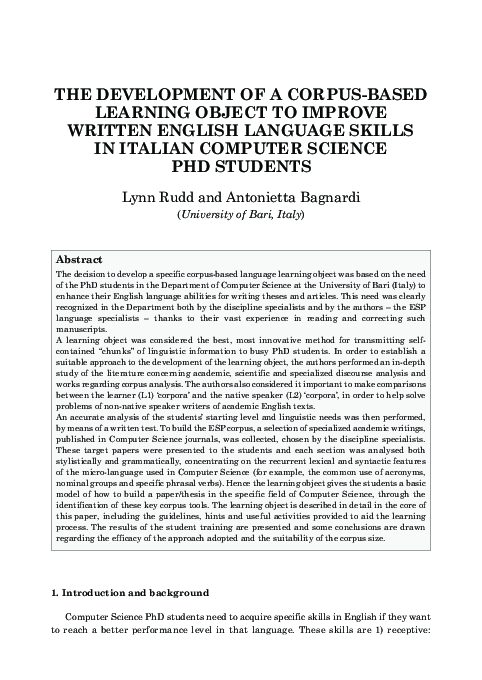 (PDF) The development of a corpus-based learning object to improve ...
