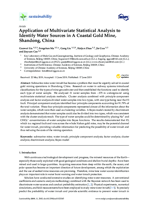 (PDF) Application of Multivariate Statistical Analysis on Soil Multi ...