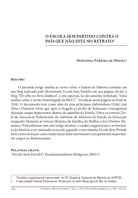 (PDF) O escola sem partido contra o pais que não está no retrato