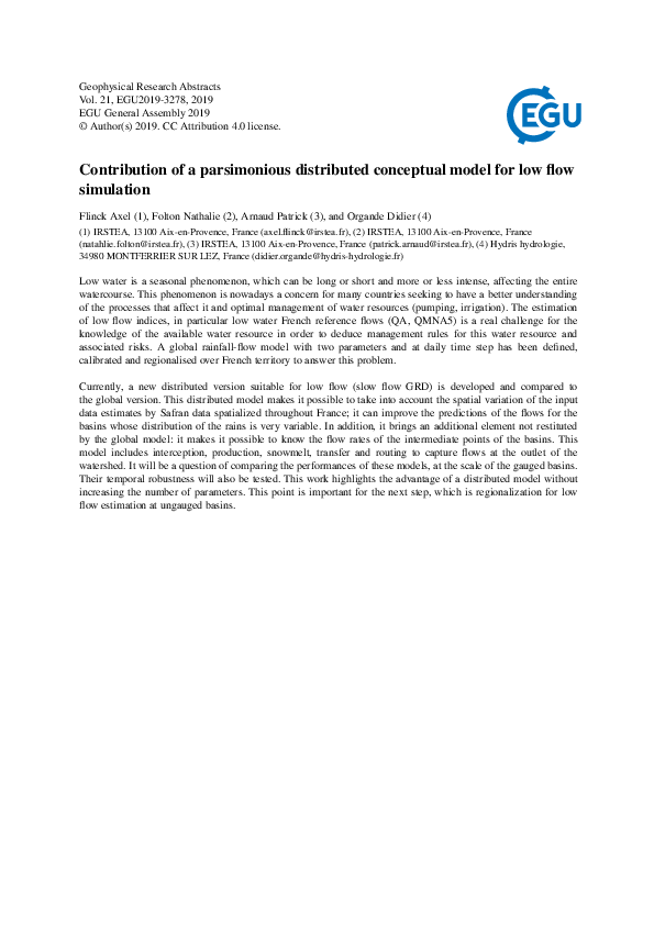 (PDF) Contribution of a parsimonious distributed conceptual model for ...