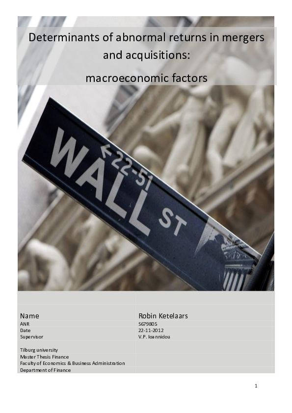 (PDF) Determinants of abnormal returns in mergers and acquisitions ...