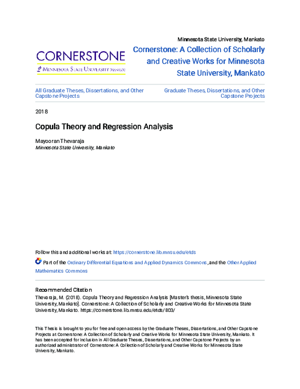 (PDF) Copula Theory and Regression Analysis