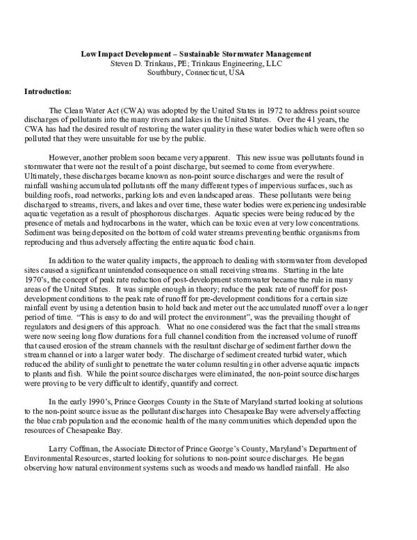 (PDF) Low Impact Development – Sustainable Stormwater Management