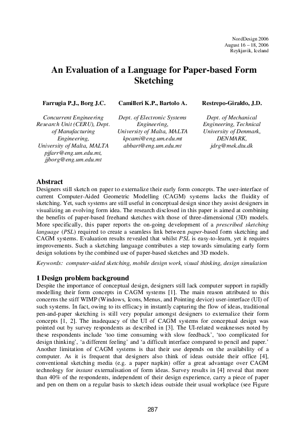 (PDF) An Evaluation of a Language for Paper-based Form Sketching
