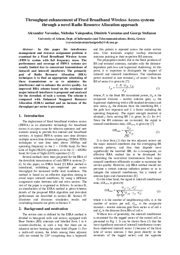 (PDF) Throughput enhancement of Fixed Broadband Wireless Access systems ...