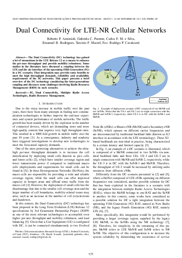 (PDF) Dual Connectivity for LTE-NR Cellular Networks