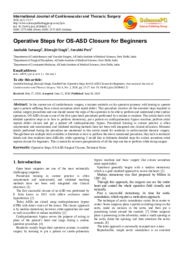 (PDF) Operative Steps for OS-ASD Closure for Beginners