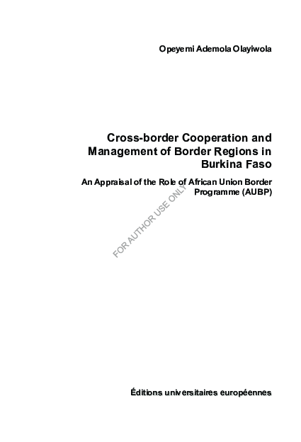 (PDF) Cross-border Cooperation and Management of Border Regions in ...