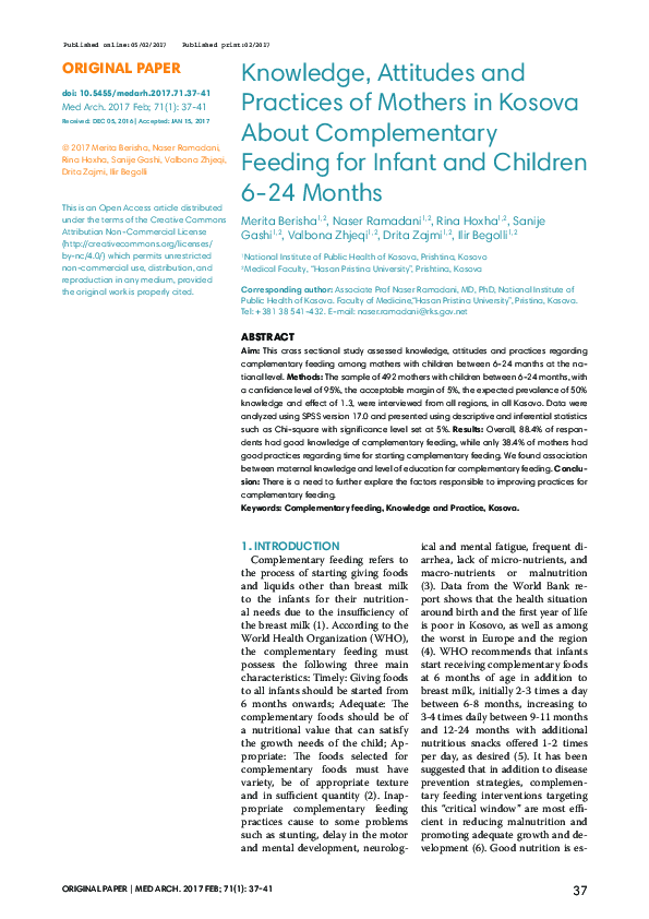 (PDF) Knowledge, Attitudes and Practices of Mothers in relation to ...
