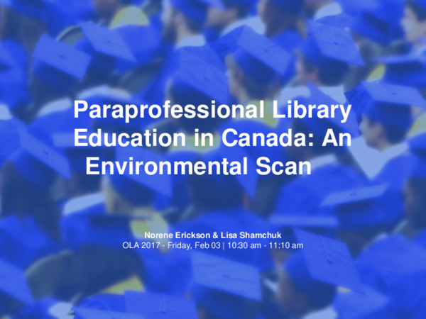 (PDF) Paraprofessional Library Education in Canada: An Environmental ...