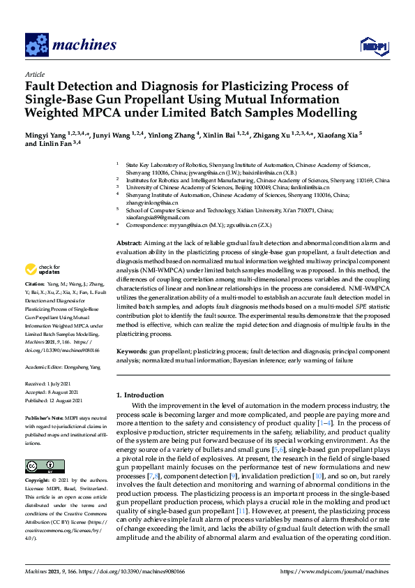 (PDF) Fault Detection and Diagnosis for Plasticizing Process of Single ...