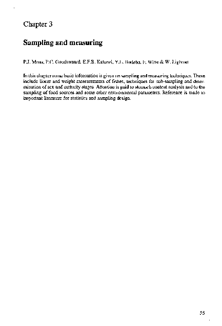 (PDF) Chapter 3 Sampling and measuring