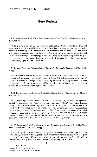 (PDF) Perturbation methods in applied mathematics