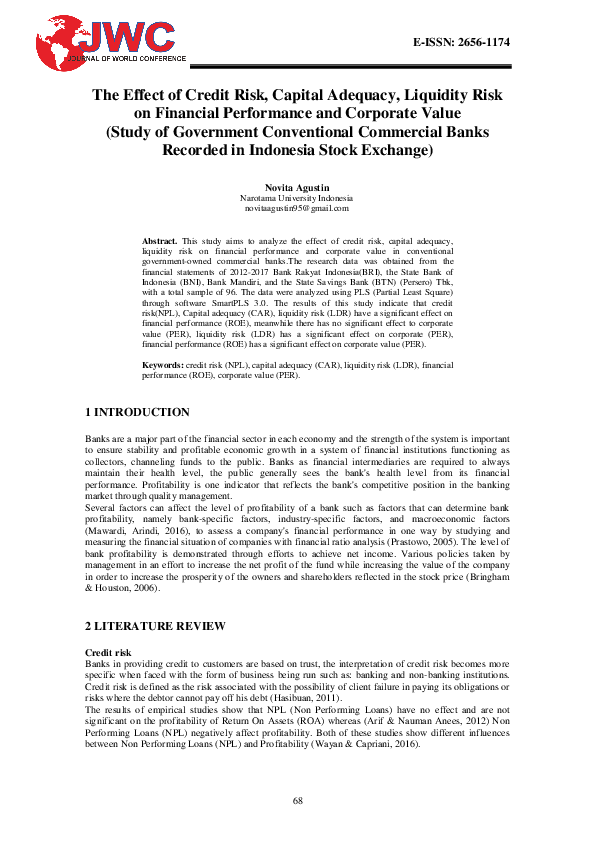 (PDF) The Effect Of Credit Risk, Capital Adequacy, Liquidity Risk On ...