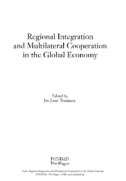 (PDF) Regional integration and multilateral cooperation in the global ...