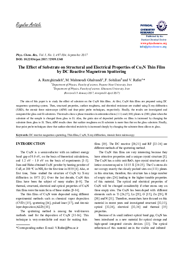 (PDF) The Effect of Substrate on Structural and Electrical Properties ...