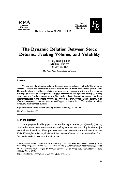 (PDF) The dynamic relation between stock returns, trading volume, and ...