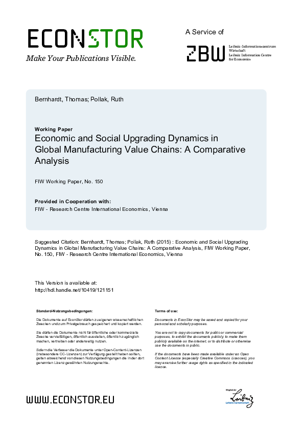 (PDF) Economic and social upgrading dynamics in global manufacturing ...