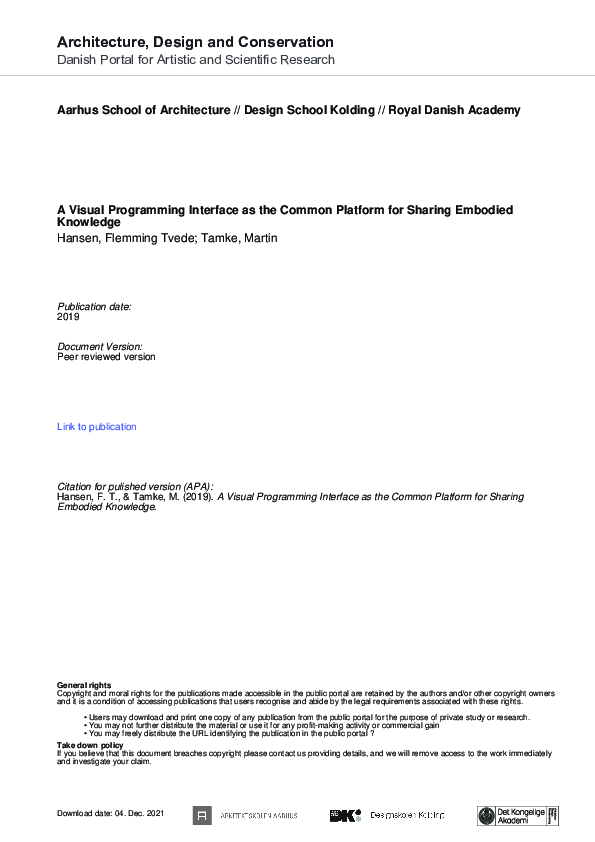 (PDF) A Visual Programming Interface as the Common Platform for Sharing ...