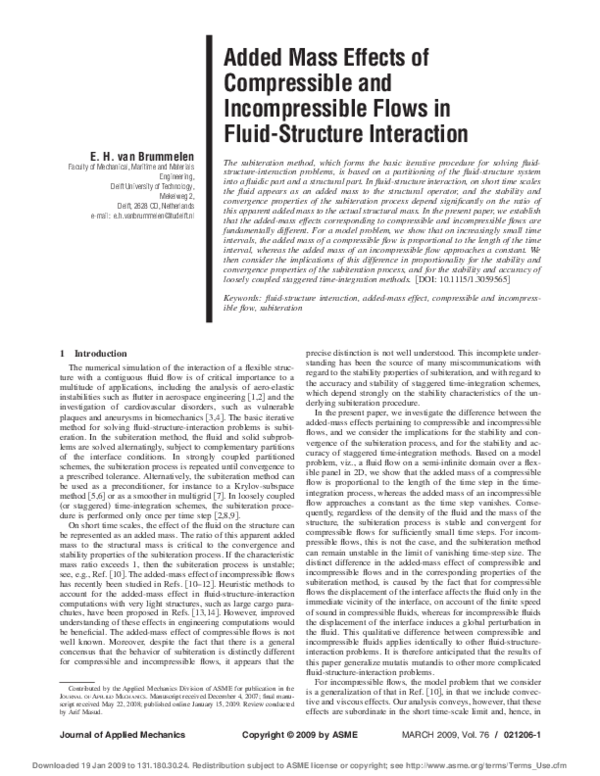 (PDF) Added mass effects of compressible and incompressible flows in ...