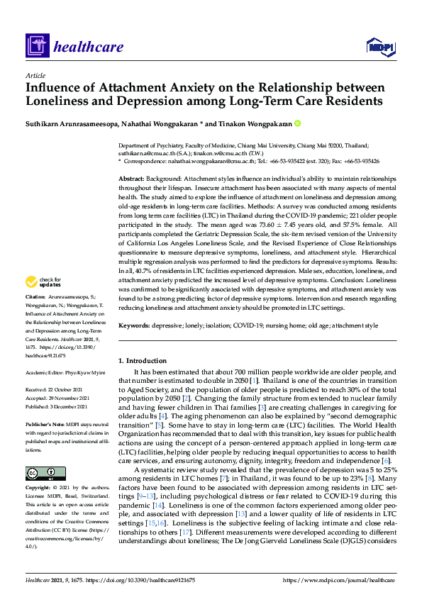 (PDF) Influence of Attachment Anxiety on the Relationship between ...