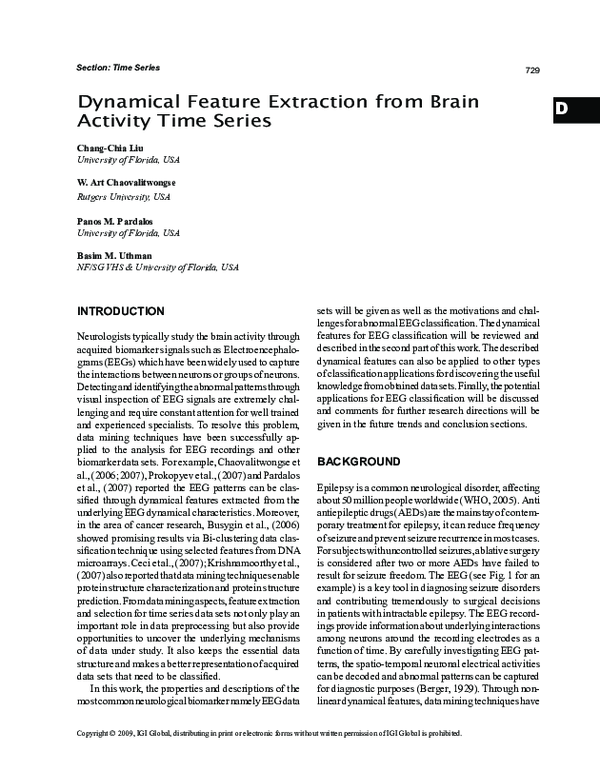 (PDF) Dynamical Feature Extraction from Brain Activity Time Series