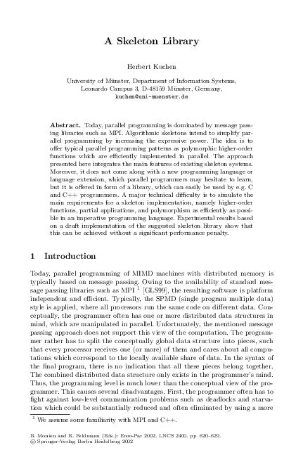 (PDF) A Skeleton Library