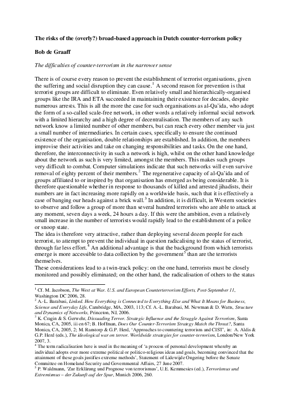 (PDF) The risks of the (overly?) broad-based approach in Dutch counter ...