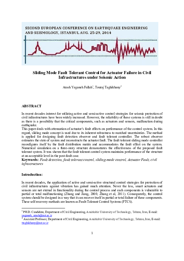(PDF) Sliding Mode Fault Tolerant Control for Actuator Failure in Civil ...