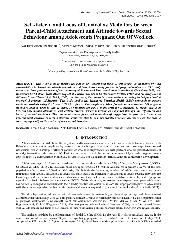 (PDF) Self-Esteem and Locus of Control as Mediators between Parent ...