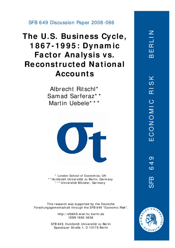 (PDF) The U.S. business cycle, 1867-1995: dynamic factor analysis vs ...
