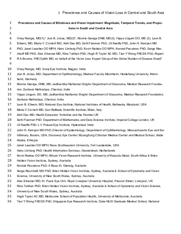 (PDF) Prevalence and causes of blindness and vision impairment ...