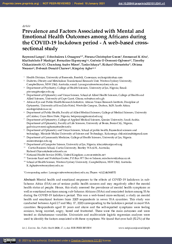 (PDF) Prevalence and Factors Associated with Mental and Emotional ...
