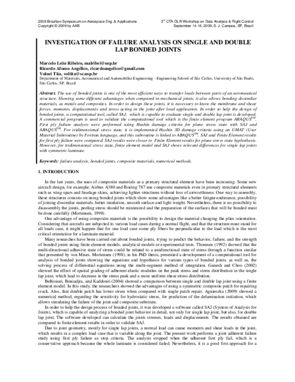 (PDF) Investigation of Failure Analysis on Single and Double Lap Bonded ...