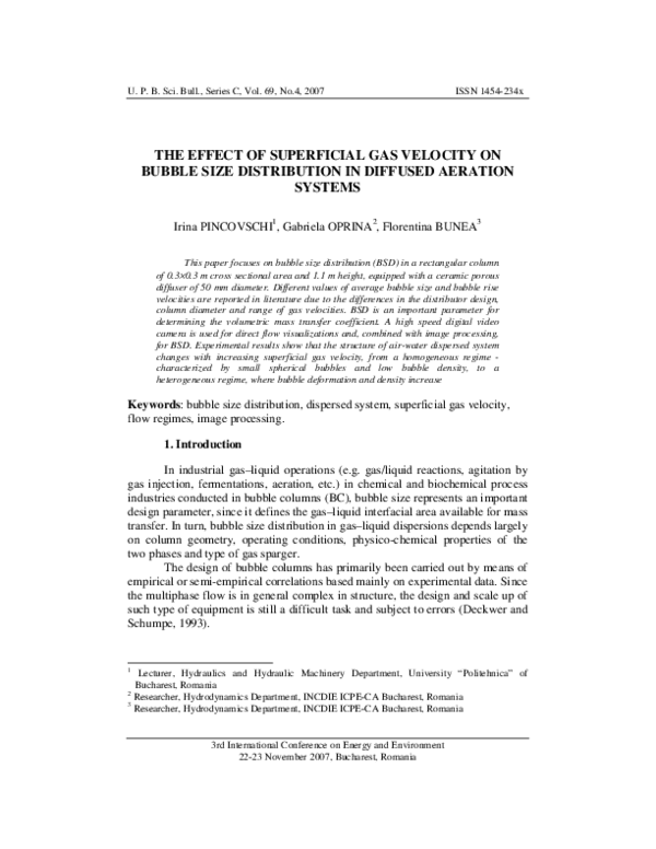 (PDF) The effect of superficial gas velocity on bubble size ...