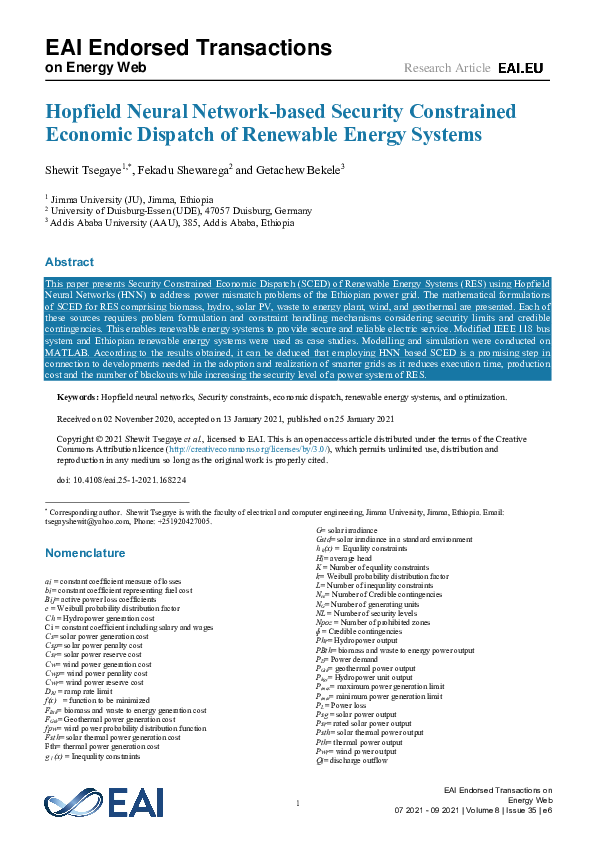 (PDF) Hopfield Neural Network-based Security Constrained Economic ...