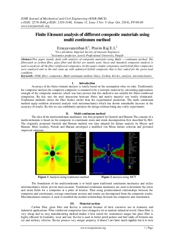 (PDF) Finite Element analysis of different composite materials using ...