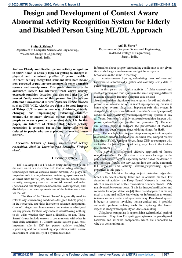 (PDF) Design and Development of Context Aware Abnormal Activity ...