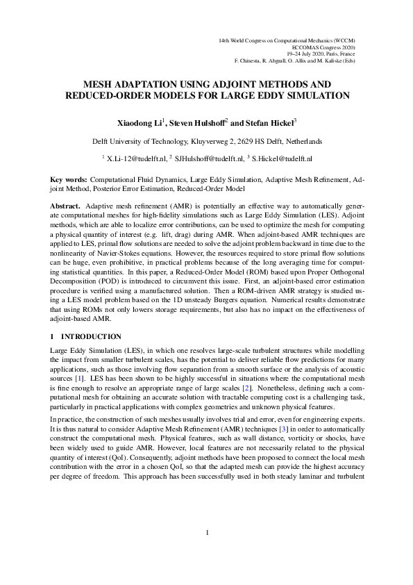 (PDF) Mesh Adaptation Using Adjoint Methods and Reduced-Order Models ...