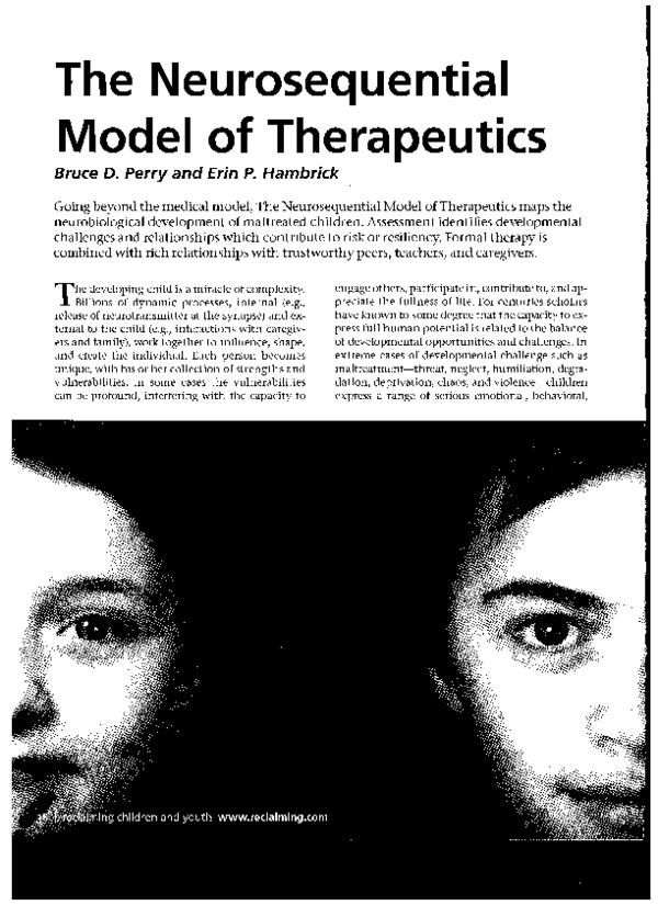 (PDF) The neurosequential model of therapeutics