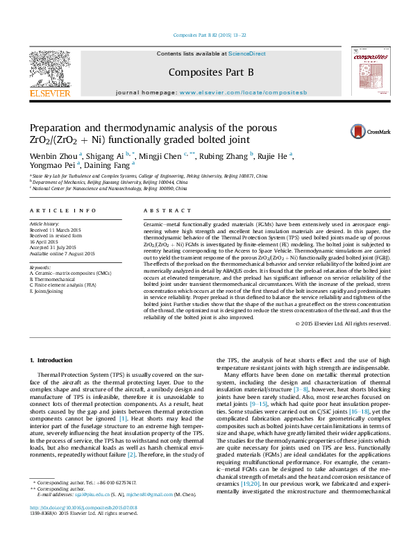 (PDF) Preparation and thermodynamic analysis of the porous ZrO2/(ZrO2 ...