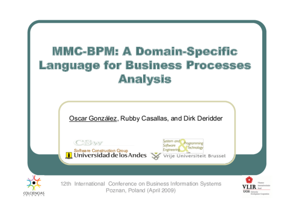 (PDF) Mmc-bpm: A domain-specific language for business processes analysis