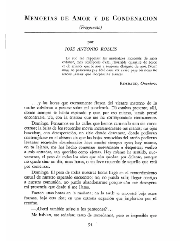 Memorias de amor y de condenación