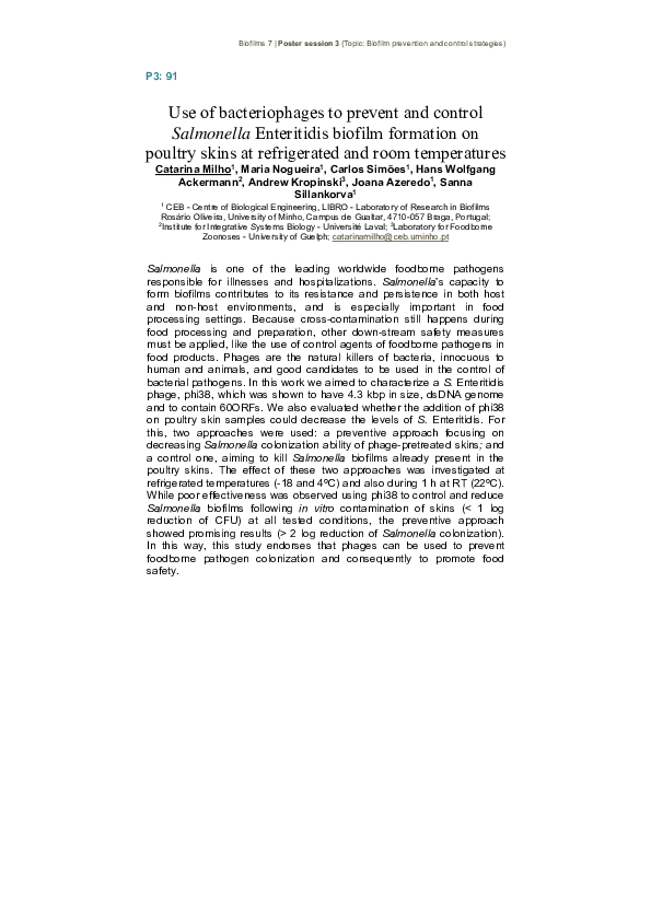 (PDF) Use of bacteriophages to prevent and control Salmonella ...
