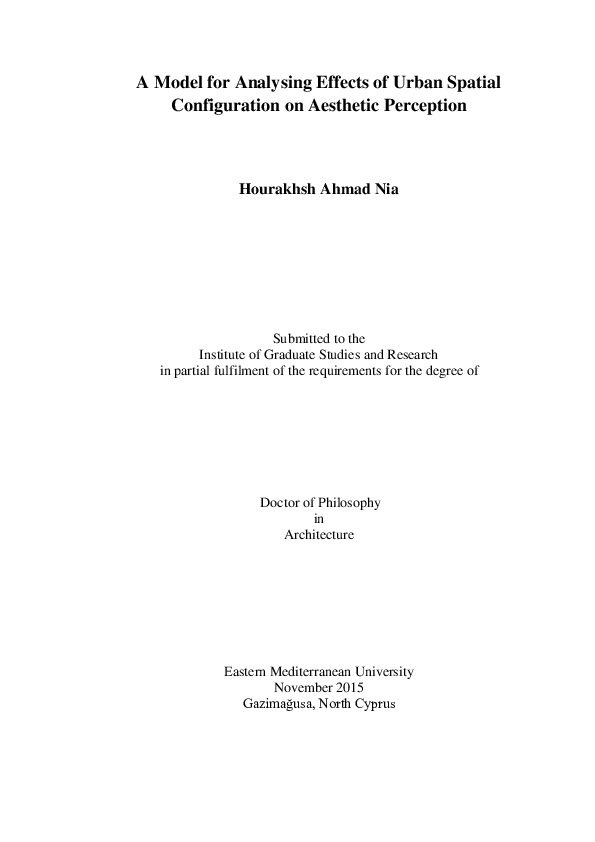 (PDF) A Model for Analysing Effects of Urban Spatial Configuration on ...