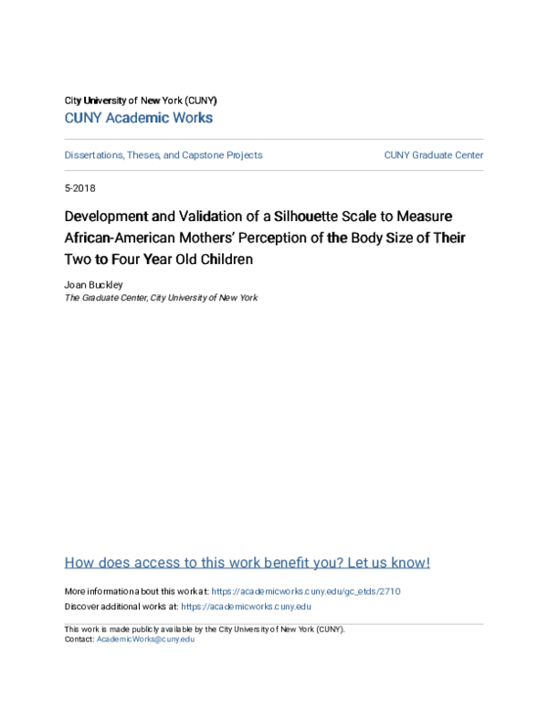 (PDF) Development and Validation of a Silhouette Scale to Measure ...