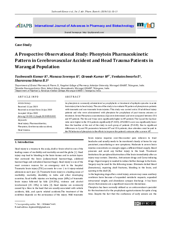 (PDF) A Prospective Observational Study Phenytoin